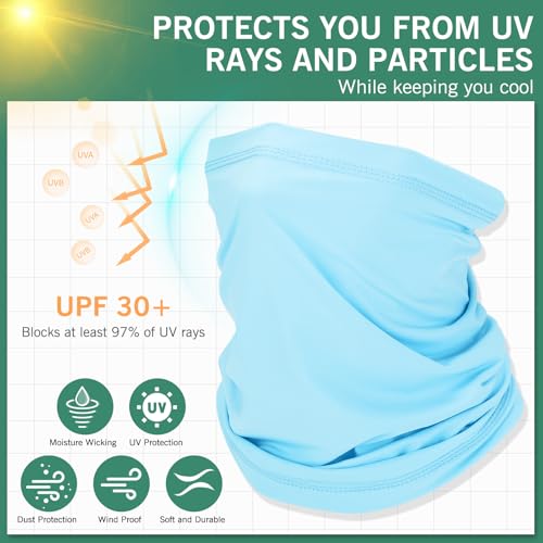 Cooling Neck Gaiter Face Mask UV Sun Protection Bandana for Men Women - Black/Grey/Dark Grey/Dark Blue