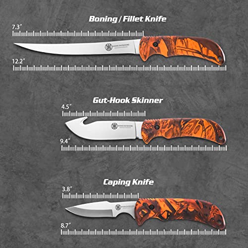 Hunting Deer Knife Set with Field Dressing Kit - Portable Game Processing Tools