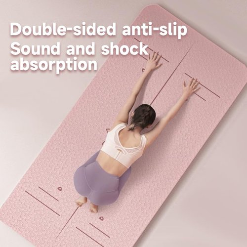 pritingyoga Thick Exercise Yoga Floor Mat 24 X 72 Inches Great for Camping Cardio Workouts Pilates Gymnastics (purple)