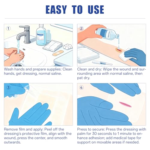 Hydrocolloid Bandages 2x2 Inches - Waterproof Self-Adhesive Wound Dressings, 10 Packs (Variation: 2IN*2IN-10 PCS)