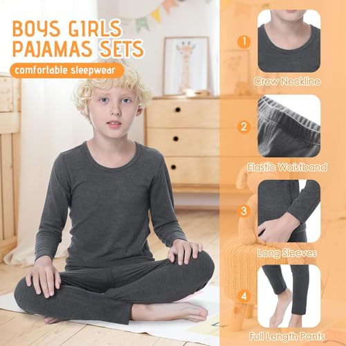 Zando Toddler Thermal Underwear Set for Kids - Winter Base Layer Long Johns for Boys Girls Long Underwear for Skiing 2-6T
