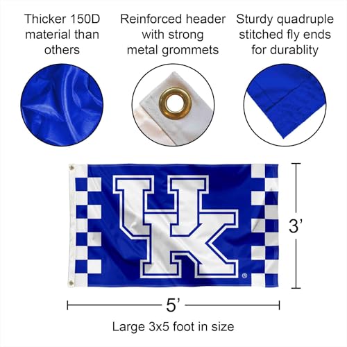 Kentucky Wildcats Checkered Flag Banner - 3x5 ft Polyester Sports Flag