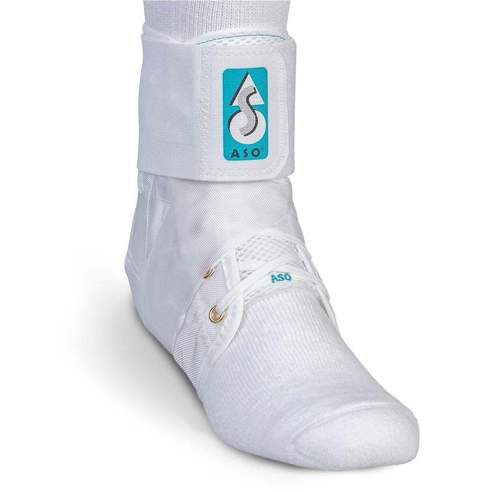 Med Spec ASO Ankle Stabilizer (Small, White) - Lace Up Ankle Brace for Ankle Sprain and Instability, Orthopedic Ankle Support for Men, Women, Adults, Teens and Kids, Sports Injury Recovery, 264002