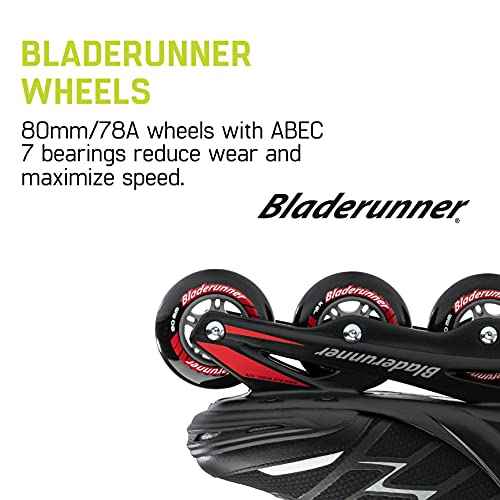 Bladerunner by Rollerblade Advantage Pro XT Men's Adult Fitness Inline Skate, Black and Red, Inline Skates , 9