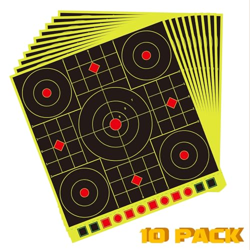 25 Pack Multi-Color 12x12 Inch Splatter Shooting Targets with Adhesive & Repair Patches