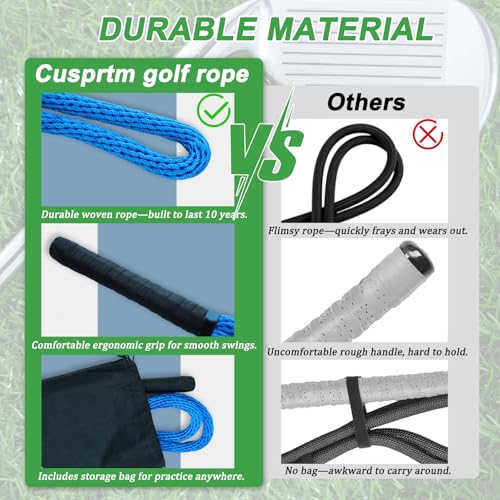 Golf Rope Swing Trainer Blue - Speed, Rhythm, Flexibility & Strength Practice Aid