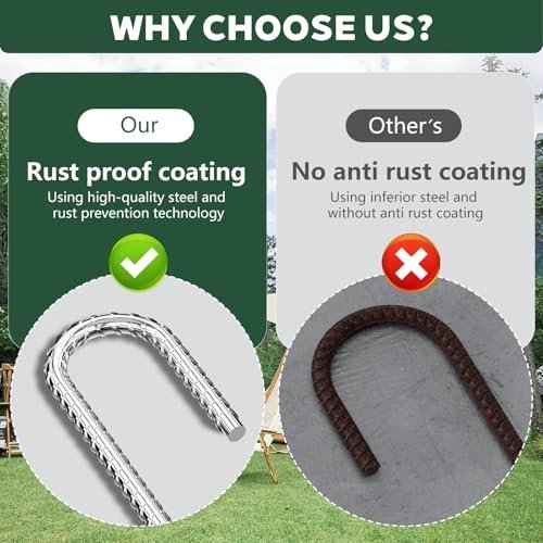 10 Pieces 12 Inch Long 1/4In Diameter Heavy Duty J Hooks,Heavy Duty Rebar Metal Fence Ground Garden Tent Stakes,Ground Spikes Anchors for Fencing,Outdoor Chicken Wire Trellis Stakes,Anti-Rust Silver