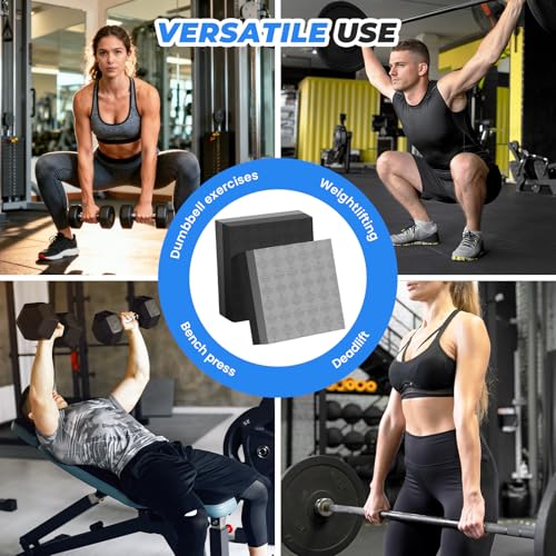 Colaxi 2-Pack Weightlifting Crash Drop Pads - Black & Gray 40x33x4cm Nonslip Shock Absorbing Floor Mats for Training