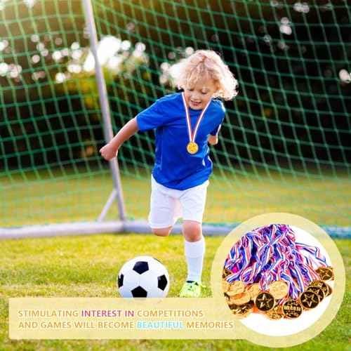 40 Pieces Plastic Gold Winner Award Medals Bulk for Sports, Games Competitions, Party Favors and Decorations