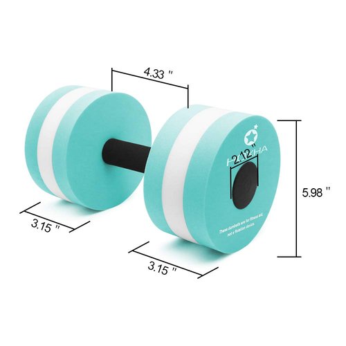 Water Dumbells, Aquatic Exercise Dumbell Set of 2 Water Aerobic Exercise Foam Dumbbells Pool Resistance Water Fitness Equipment for Weight Loss (Cyan)