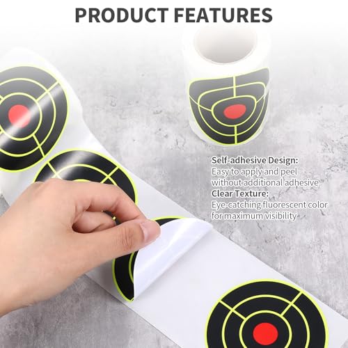 3-Inch Fluorescent Yellow Shooting Targets Roll - 100 Self-Adhesive Paper Stickers for Range Practice