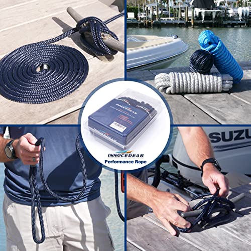 2 Pack Navy Blue Dock Lines - 15', 25', 35' with Eyelet, Double Braided Nylon - 25 FT, Variation of This Listing