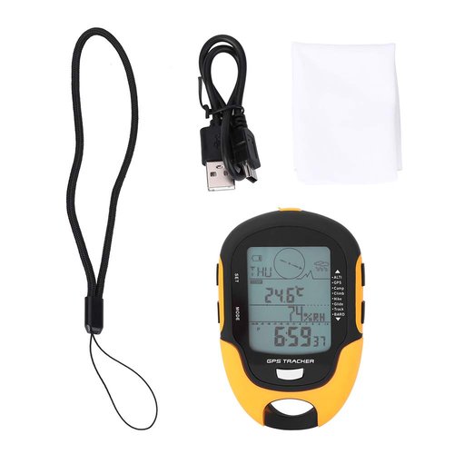 Ayayu Multifunction Digital Altimeter, Waterproof Handheld GPS Navigator Tracker with Mini Torch, Electronic Barometer Thermometer Compass for Camp Climb Hike