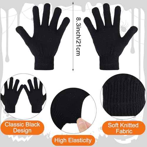 Halloween Costumes Accessories Steampunk Goggles Yellow Beanie Hat Striped Scarf Black Gloves Adult Cosplay Supplies