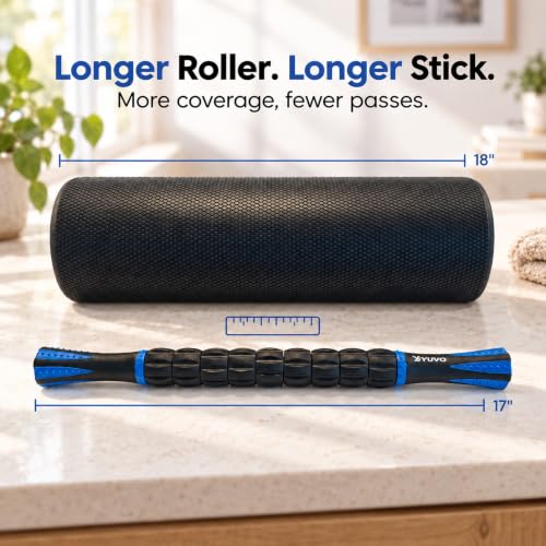 6-in-1 Foam Roller Set - 18 Inch High Density Trigger Point Back Massage