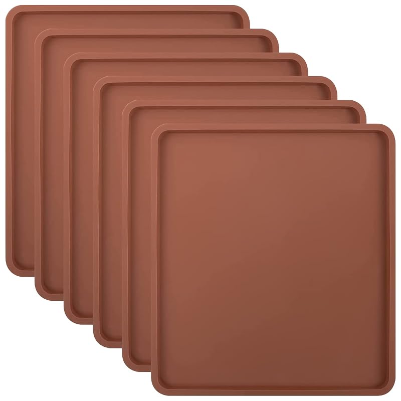 6Pcs Silicone Food Dehydrator Sheets with Edge - Non-Stick Liner for 12" x 13" Trays, BPA Free, Heat Resistant