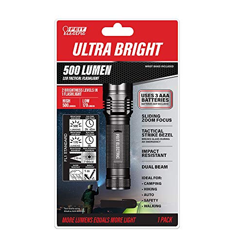 LED Tactical Flashlight 4 Inch 500 Lumens Zoomable Aluminum Alloy