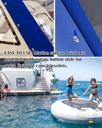 Marine Grade Brass Twist Lock Fasteners for Boats and RVs - 10 Pack