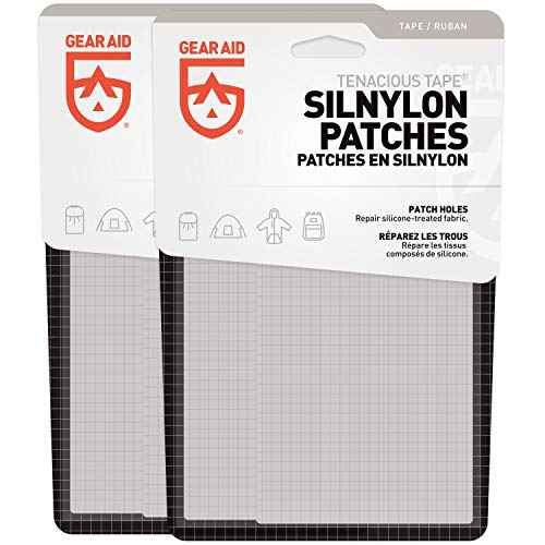 GEAR AID Tenacious Tape Silnylon Patches for Silicone Tent and Tarp Repair, 3¡±x5¡±