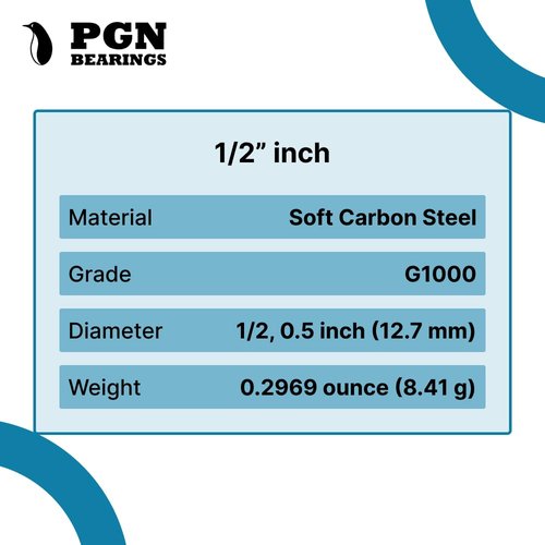 PGN Steel Slingshot Ammo - 1/2" Inch (0.50" Caliber) - Straight & Precise Practice Ammo