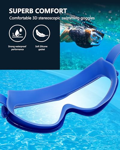 Adult Swim Goggles 2 Pack Anti-Fog UV Protection Adjustable Silicone