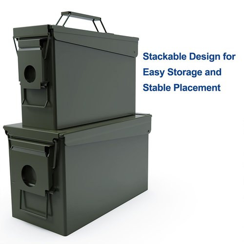 30+50 Ammo Can Waterproof Metal –Army Green Ammo Box Steel –for Shotgun Rifle Nerf Ammunition Suit 2pcs for Men,Gift Boxes for Dad Husband