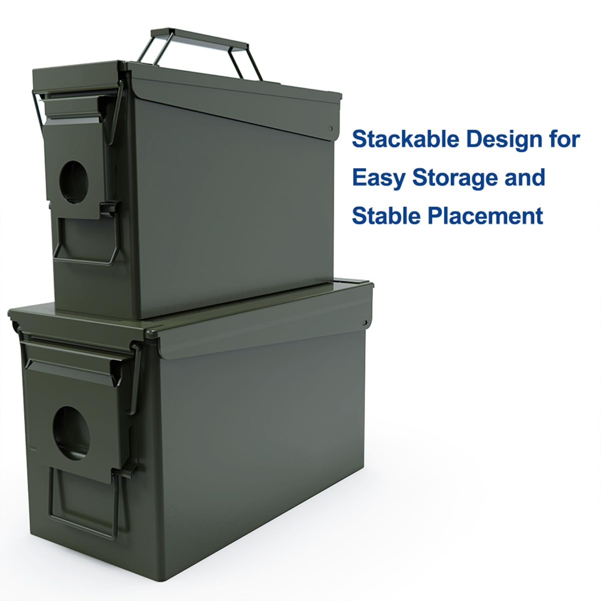 HARDROCK 50 Cal Ammo Can Metal 9mm Ammo Box Storage Crate case for Shotgun Bullet Rifle Nerf Ammunition Waterproof case-Gard Organizer Gifts for Men,Gift Boxes for Dad Husband Father