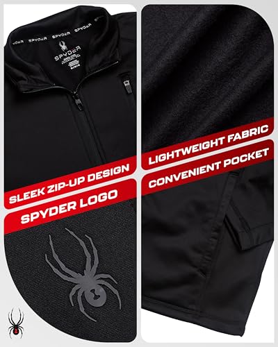 Spyder Men's Fleece Jacket with UPF 30+ 2-Way Stretch Lightweight Outerwear