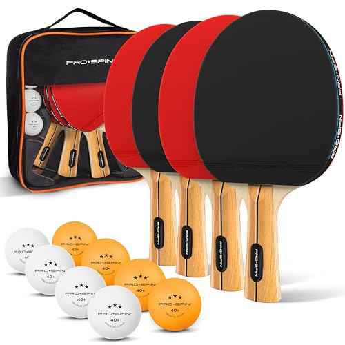 PRO SPIN Ping Pong Paddles - High-Performance Set with Premium Table Tennis Rackets, 3-Star Ping Pong Balls, Compact Storage Case | Professional Quality Ping Pong Paddle Set | Indoor & Outdoor Games