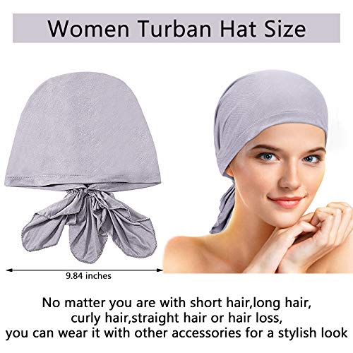 Women's Slip-On Pre-Tied Head Scarves - 4 Pack, Versatile Color