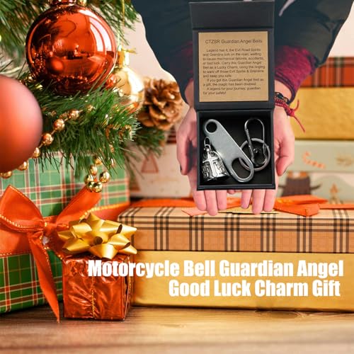 White Motorcycle Guardian Angel Bell Lucky Charm for Riders