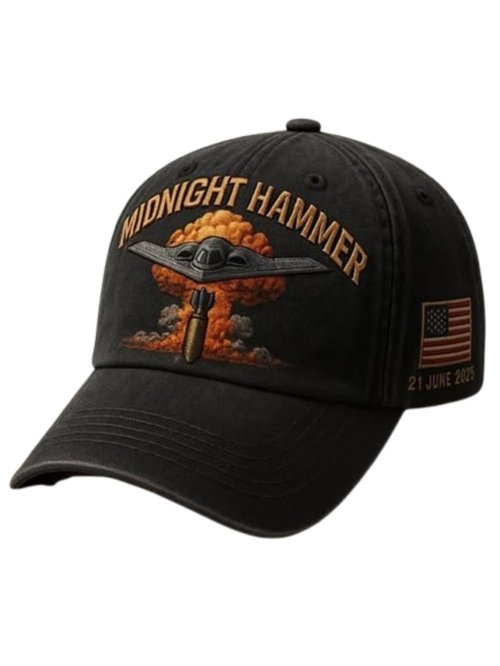 Operation Midnight Hammer Hat Midnight Hammer Cap B2 Spirit USA American Flag Fighter Jet Veteran Baseball Cap Patriotic Stealth Bomber Unisex Hat Vintage