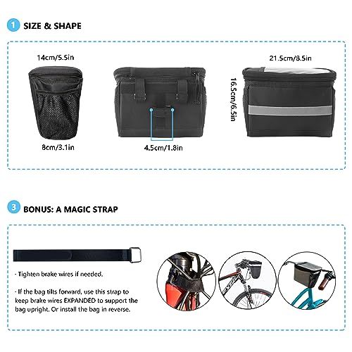 Kids Bike Basket with Phone Holder and Cooler - Toddler Girl Boy Cycling Accessory