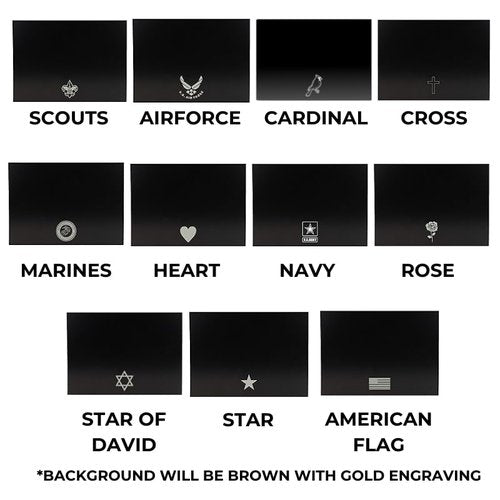 Same Day Awards Brown/Gold Outdoor Weatherproof Memorial/Rememberance/Grave Marker Plaque w/Stake - Optional Artwork/Symbols Available (Sizes: 4x6, 6x8 or 8x10 Inches) - Engraving Included (4x6 Inches)