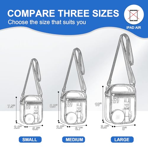 Small Women's Clear Bag for Stadium Events - White, Medium - UEASE