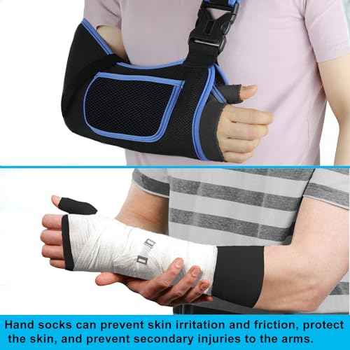 Hand Socks for Splint (Pack of 6) Wrist and Thumb Spica Wrap Liner for Women Men,Arm Cast Cover Stockinette Sleeve for Under Brace Skin friendly protective cover(Black,Medium)