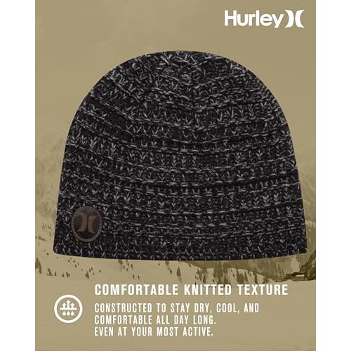 Hurley Men's Winter Hat - Loose Knit Marled Beanie