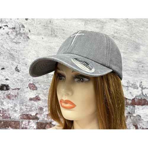 Hepandy Embroidered Three Nails Cross Baseball Hats for Women & Men
