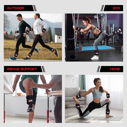 2 lb x 2 Adjustable Ankle Weights Set for Fitness & Workout Black