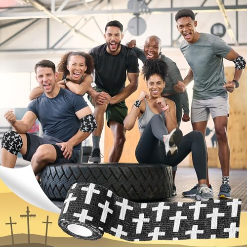 Christian Athletic Tape 12 Pack Black 2 Inch x 5 Yards Religious Sports Wrap