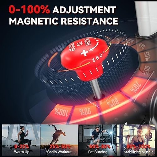 Exercise Bike, Stationary Bike for Home Gym, Magnetic Resistance Indoor Cycling Bike w/Comfortable Seat Cushion & Tablet Mount, Silent Belt Drive Indoor Bike for Cardio Workout