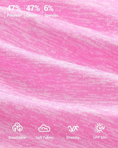 Girls Long Sleeve Athletic Shirt Quarter Zip Pullover for Sports - Pink 7-8 Years