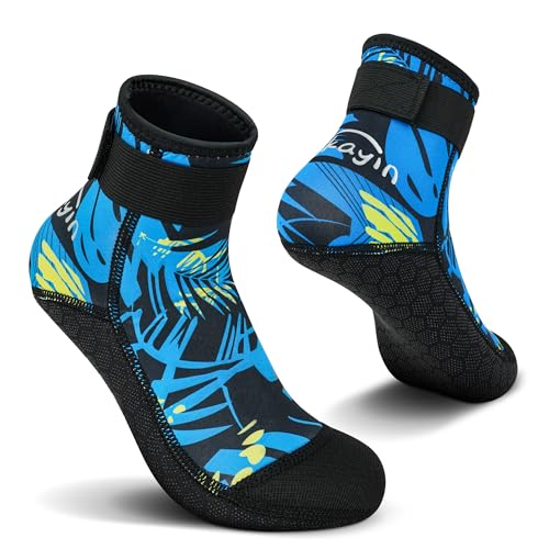 Blue 3mm Neoprene Diving Socks for Men Women Anti-Slip Thermal Wetsuit Socks