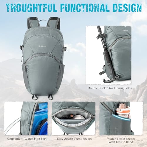 Lightweight Hiking Backpack 25L Foldable Outdoor Daypack for Men Women