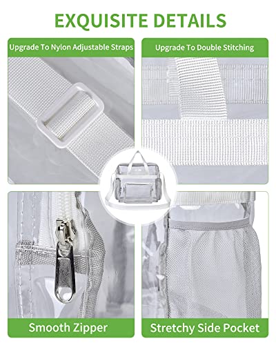 White Clear Tote Bag for Stadium Events 12x6x12 Inches Waterproof PVC