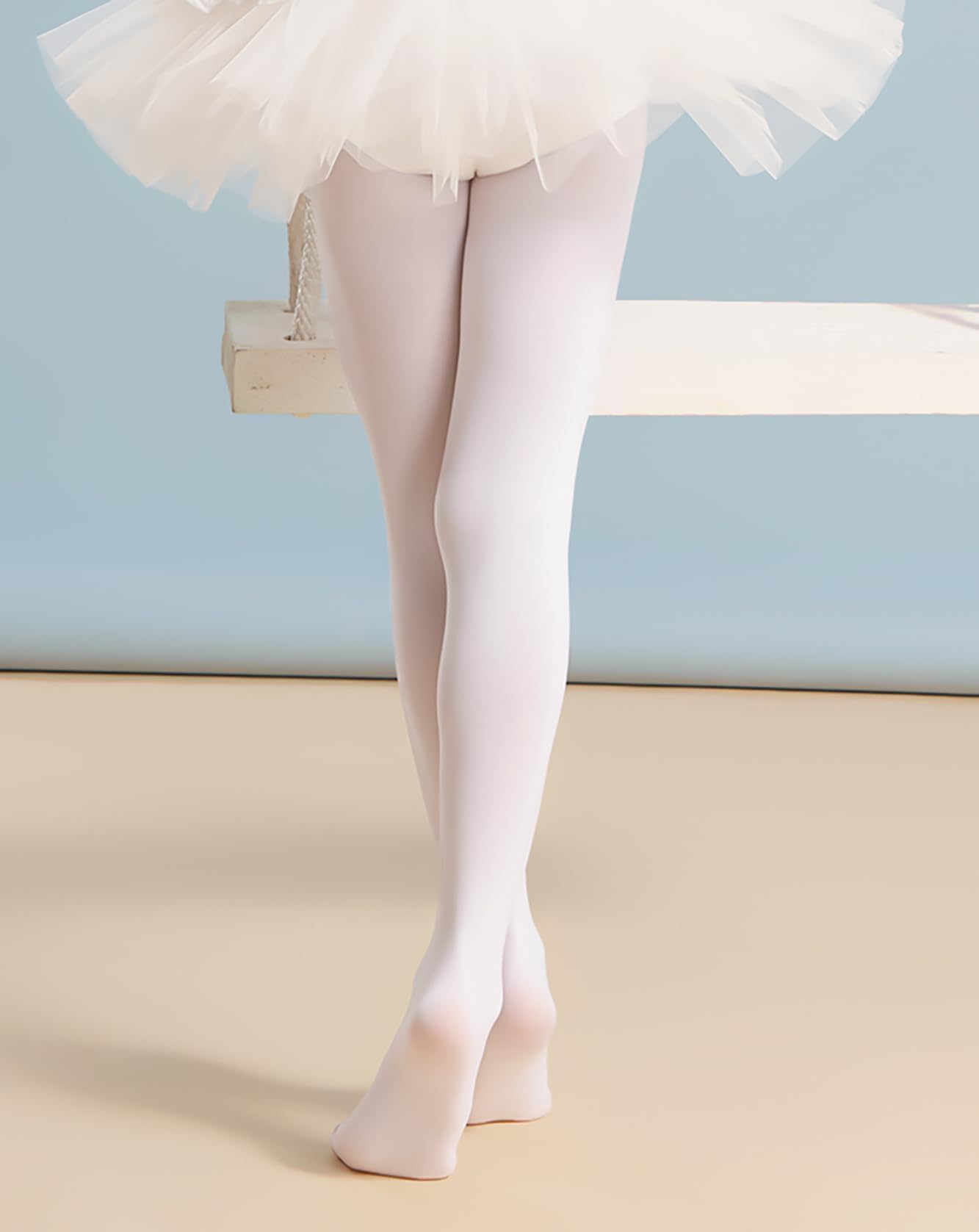 Yitoco Toddlers Ballet Dance White Tights for Girls Stockings Kids Students Leggings Footed Tights Outfit (1 Pairs, White, 3-4T, YOTS01-W-1CS*)