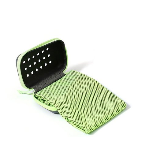 Cooling Towel with Soft Breathable Fabric - Quick Drying, Sweat Absorbing for Sports & Fitness, with Storage Box,Green