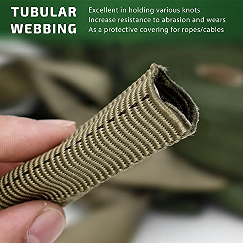 Tan 30ft MIL-W-5625 Nylon Climbing Webbing 1 Inch Heavy Duty Tie Down