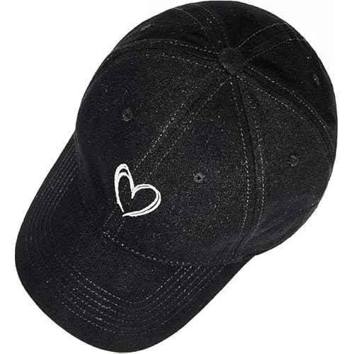 Zando 2025 Trendy Heart Baseball Caps for Women Men Girls Dad Adjustable Cute Cotton Ball Cap for Running Golf Tennies Travel