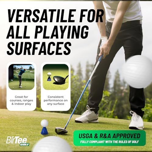 Golf Tees Set - Adjustable Height Plastic Tees for Indoor & Outdoor Use 8 Pack